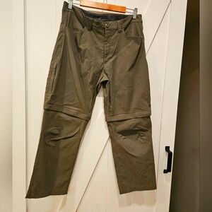 Eddie Bauer convertible, olive green hiking pants